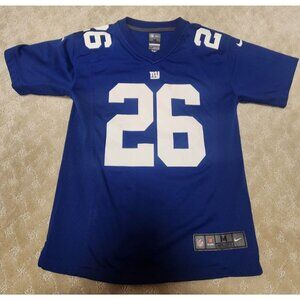 Nike NY Giants Jersey Youth Boys Medium 10-12 Saquon Barkley #26 Blue NFL